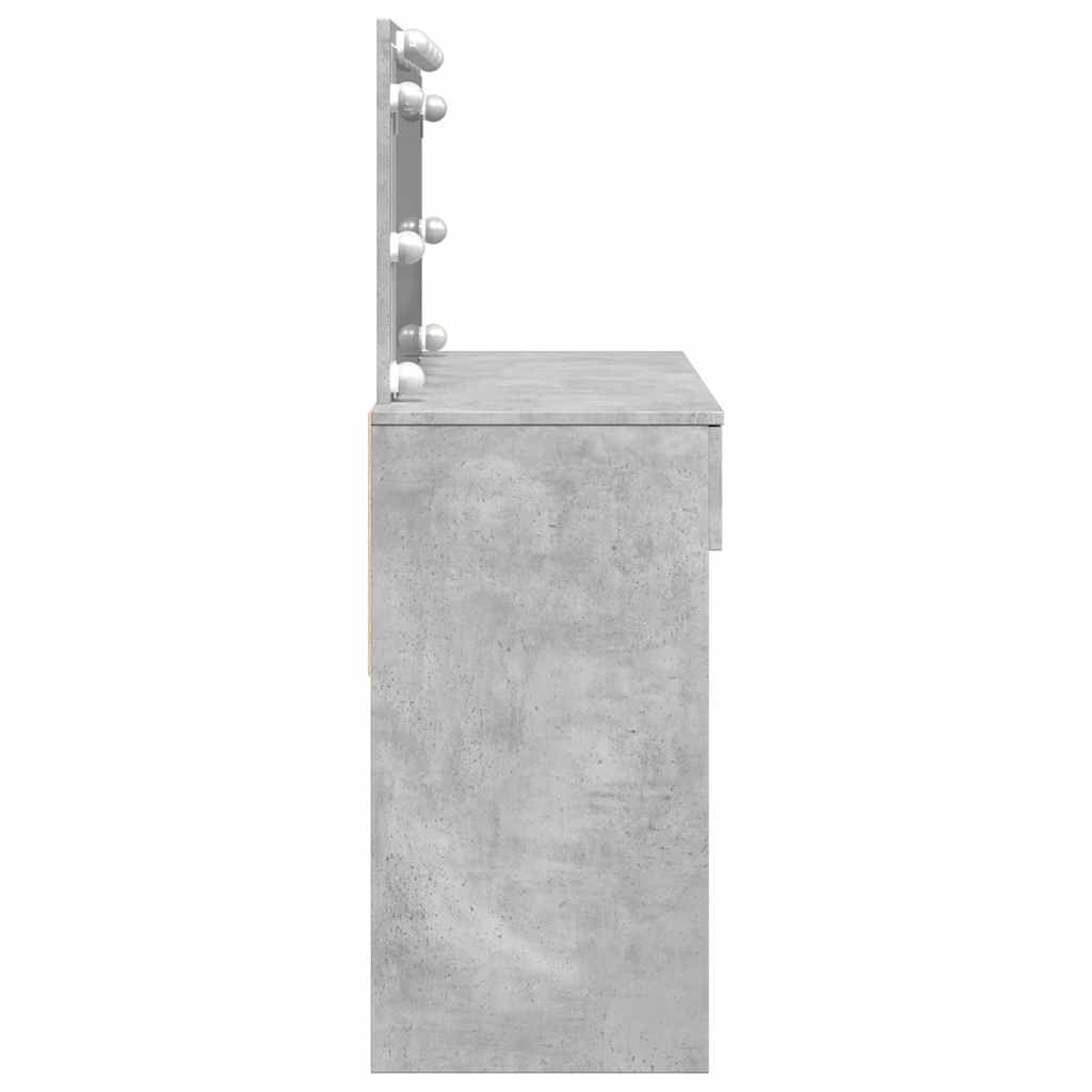 Coiffeuse avec LED gris béton 100x40x120 cm - XIOS