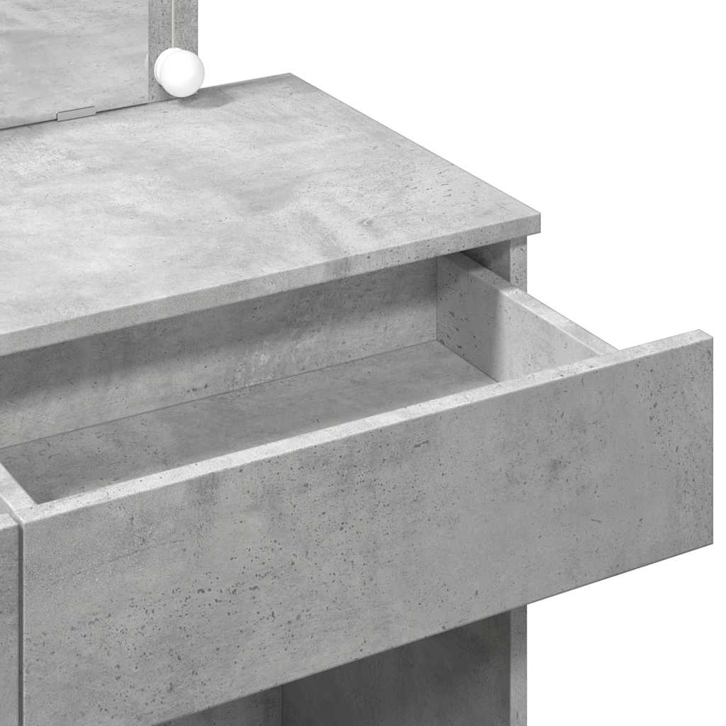 Coiffeuse avec LED gris béton 100x40x120 cm - XIOS