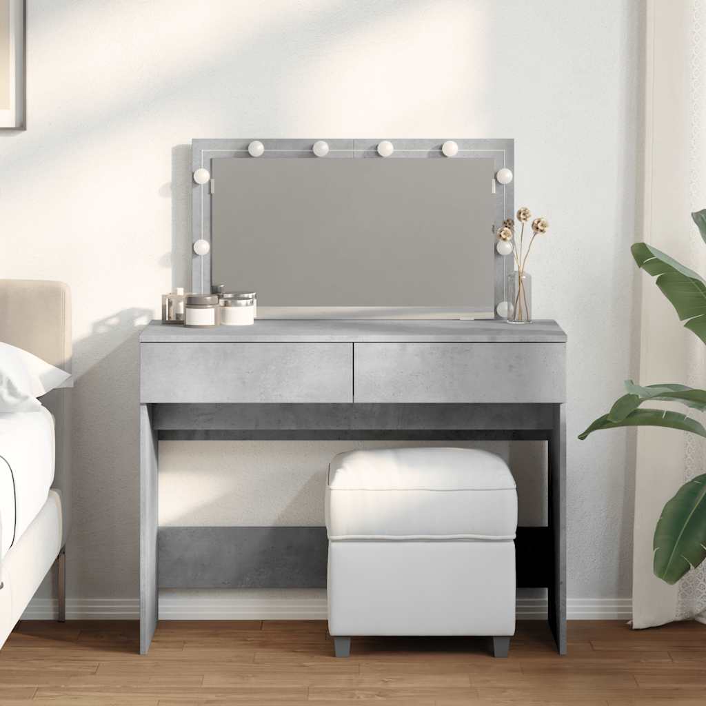 Coiffeuse avec LED gris béton 100x40x120 cm - XIOS