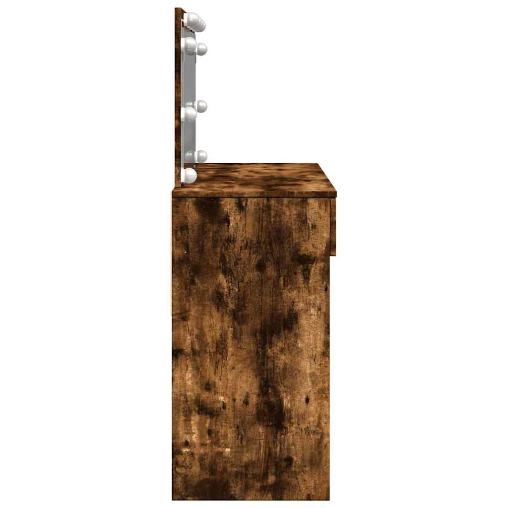 Coiffeuse avec LED chêne fumé 100x40x120 cm - XIOS