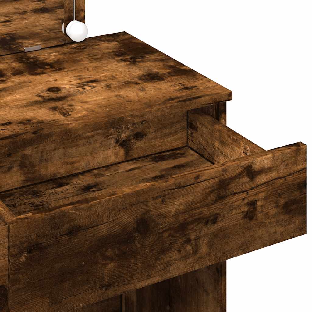 Coiffeuse avec LED chêne fumé 100x40x120 cm - XIOS