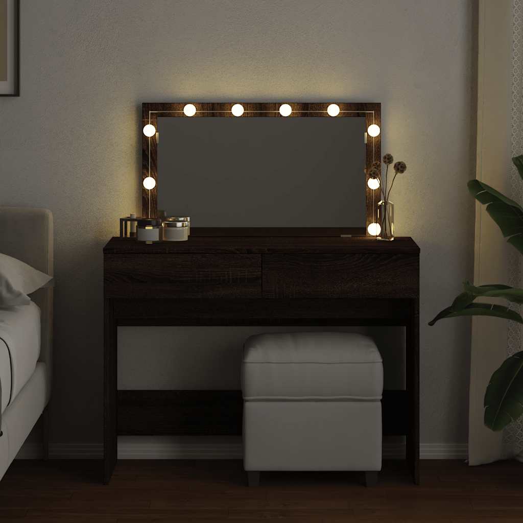 Coiffeuse avec LED chêne marron 100x40x120 cm - XIOS