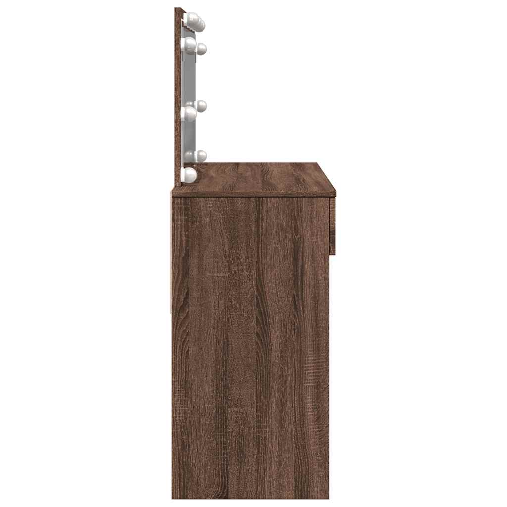 Coiffeuse avec LED chêne marron 100x40x120 cm - XIOS