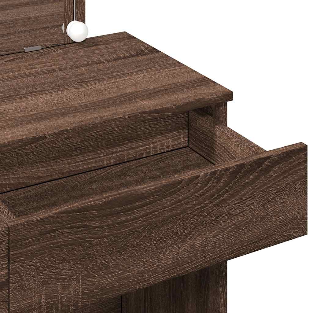 Coiffeuse avec LED chêne marron 100x40x120 cm - XIOS