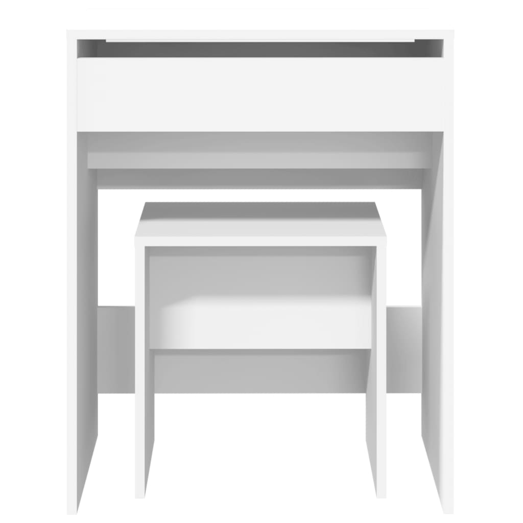 Coiffeuse et tabouret blanc 60x40x113,5 cm - XIOS