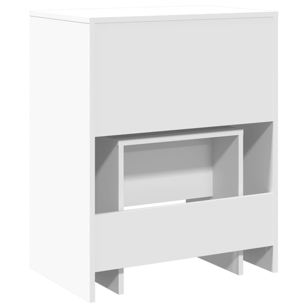 Coiffeuse et tabouret blanc 60x40x113,5 cm - XIOS
