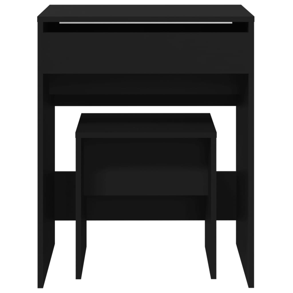Coiffeuse et tabouret noir 60x40x113,5 cm - XIOS