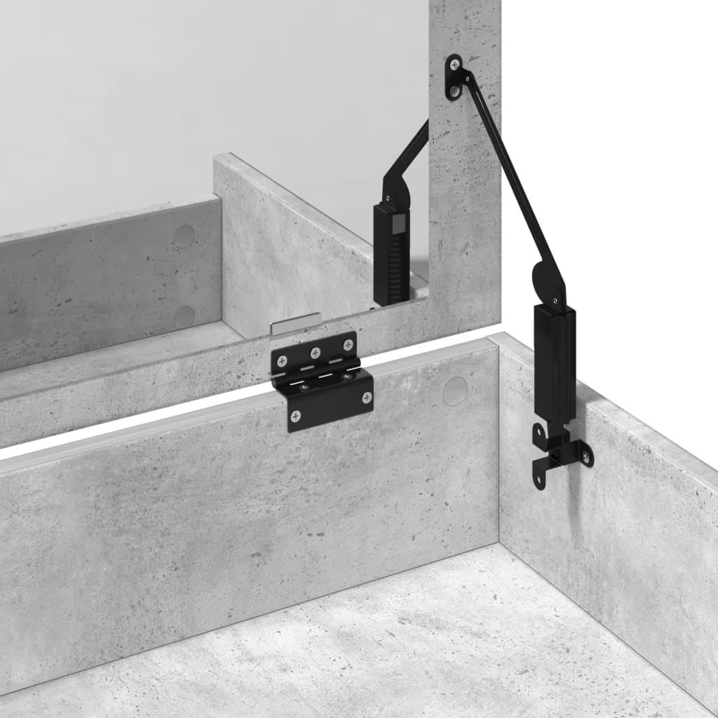 Coiffeuse et tabouret gris béton 60x40x113,5 cm - XIOS