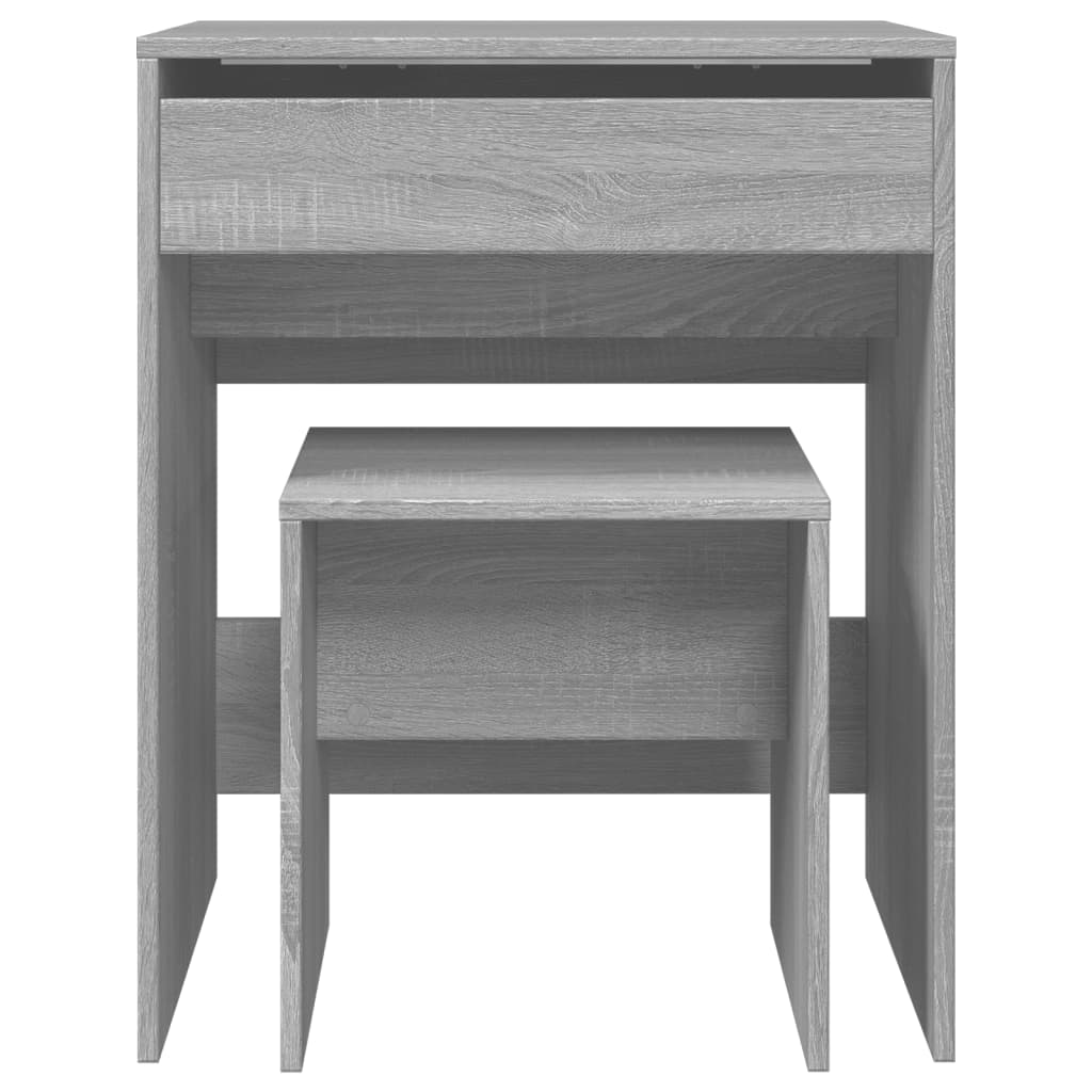 Coiffeuse et tabouret sonoma gris 60x40x113,5 cm - XIOS
