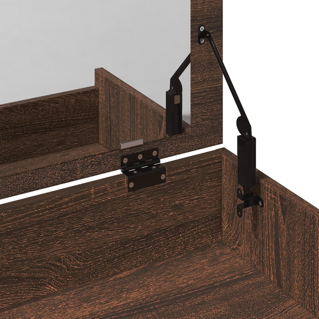 Coiffeuse et tabouret chêne marron 60x40x113,5 cm - XIOS