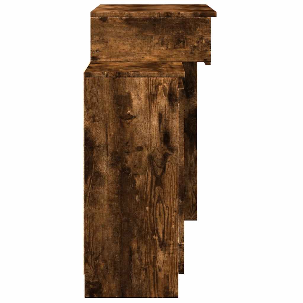 Coiffeuse avec LED chêne fumé 115x37x110,5 cm - XIOS