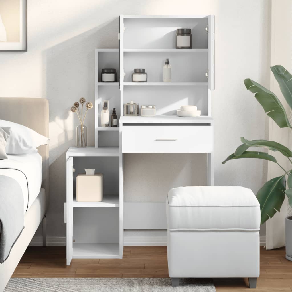 Coiffeuse avec armoire blanc 80x35x132 cm - XIOS
