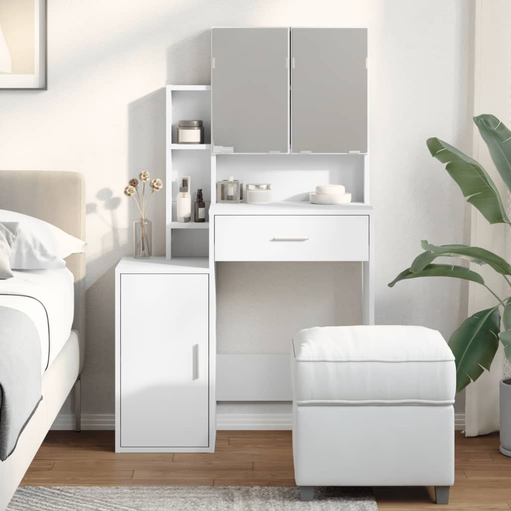 Coiffeuse avec armoire blanc 80x35x132 cm - XIOS