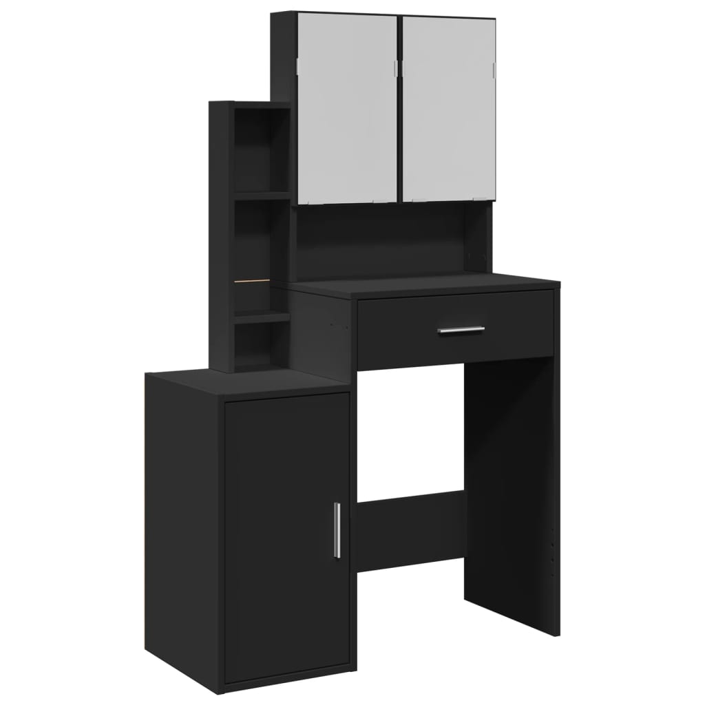 Coiffeuse avec armoire noir 80x35x132 cm - XIOS