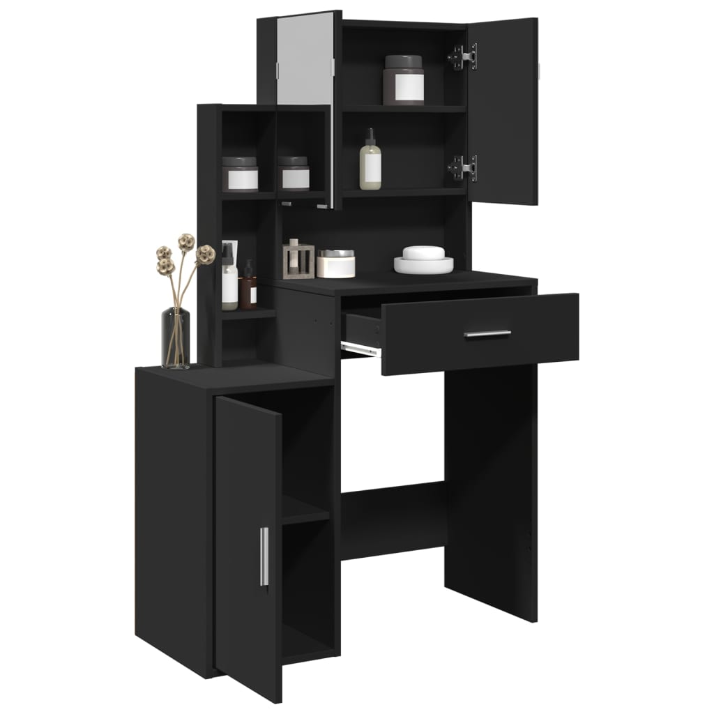 Coiffeuse avec armoire noir 80x35x132 cm - XIOS