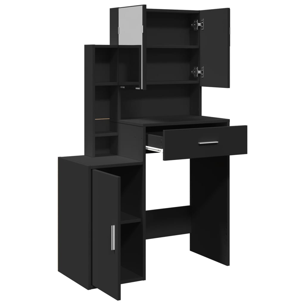Coiffeuse avec armoire noir 80x35x132 cm - XIOS