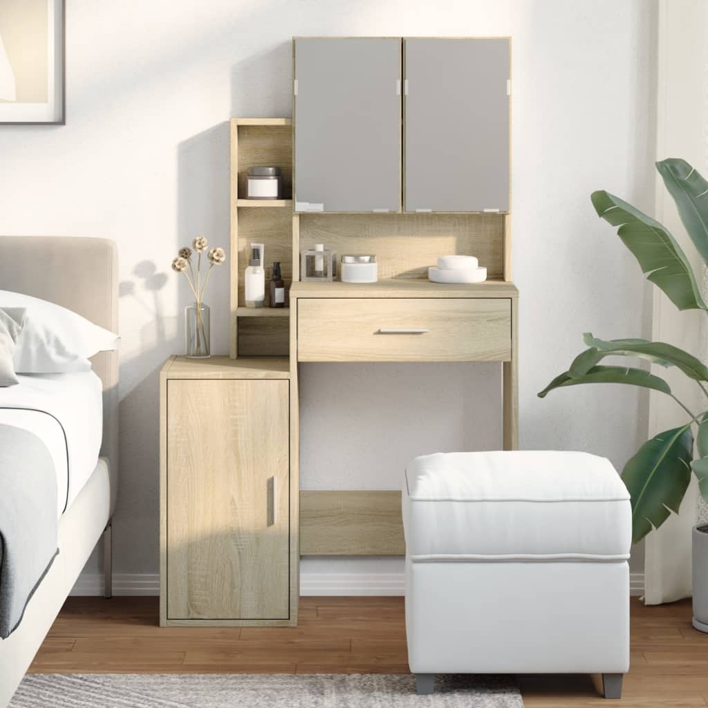 Coiffeuse avec armoire chêne sonoma 80x35x132 cm - XIOS