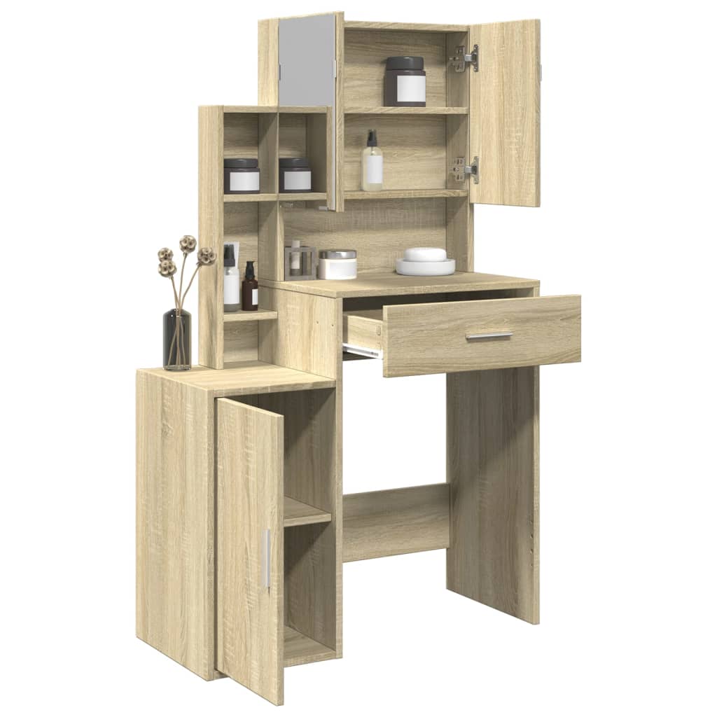 Coiffeuse avec armoire chêne sonoma 80x35x132 cm - XIOS