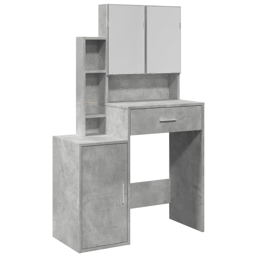 Coiffeuse avec armoire gris béton 80x35x132 cm - XIOS