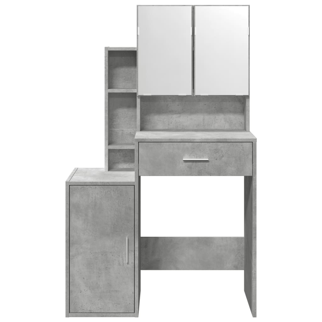 Coiffeuse avec armoire gris béton 80x35x132 cm - XIOS