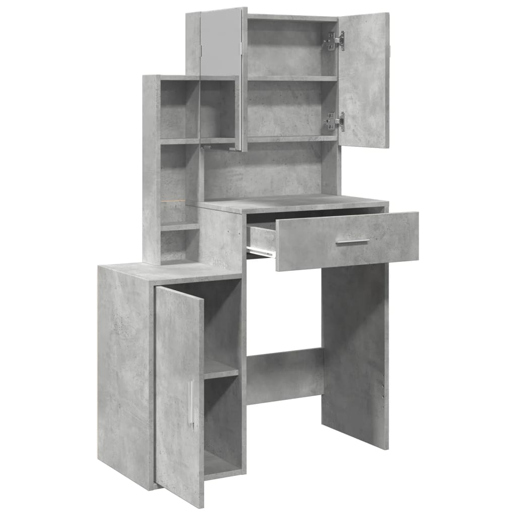 Coiffeuse avec armoire gris béton 80x35x132 cm - XIOS