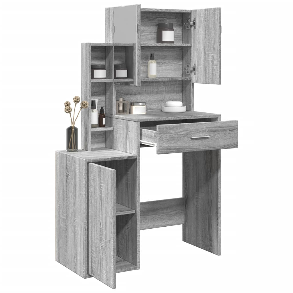 Coiffeuse avec armoire sonoma gris 80x35x132 cm - XIOS