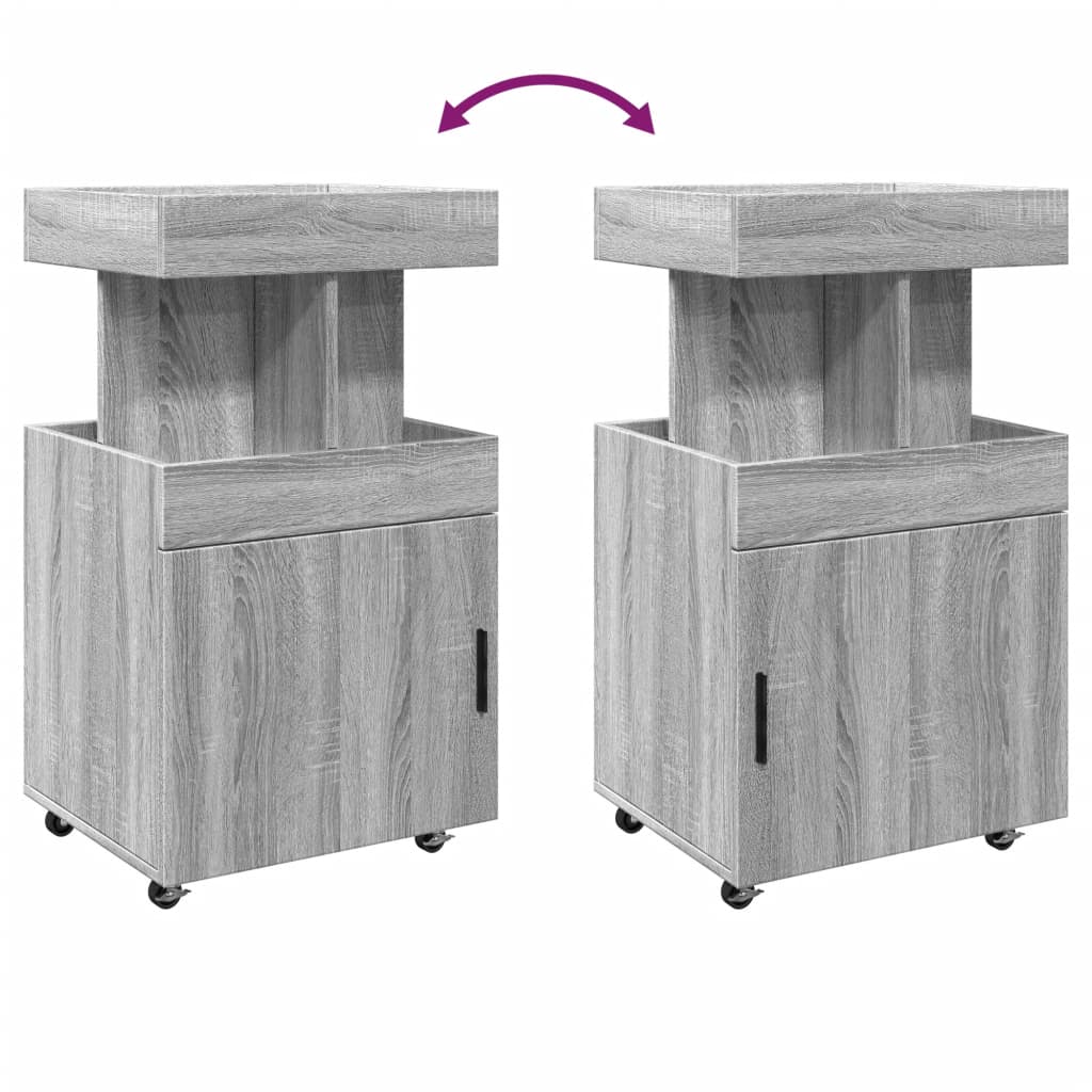 Chariot de bar sonoma gris 50x41x89 cm bois d'ingénierie - XIOS