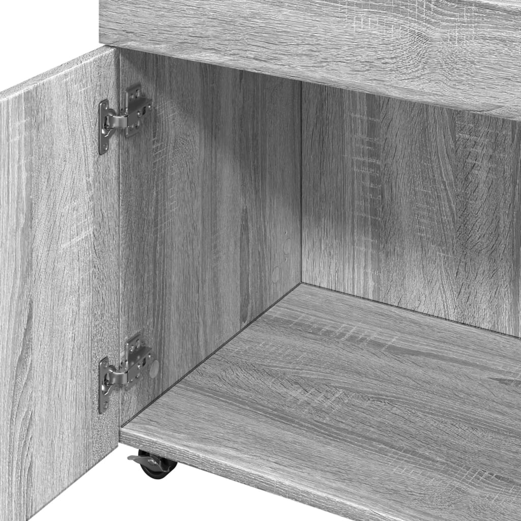 Chariot de bar sonoma gris 50x41x89 cm bois d'ingénierie - XIOS