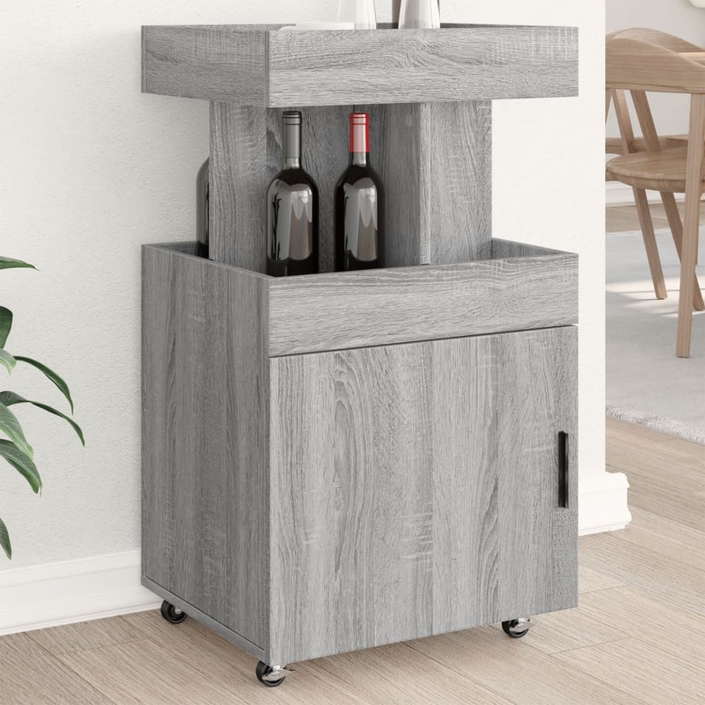 Chariot de bar sonoma gris 50x41x89 cm bois d'ingénierie - XIOS