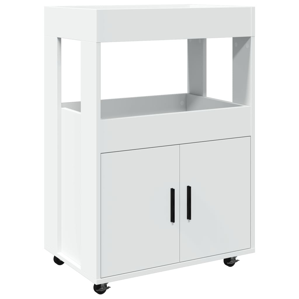 Chariot de bar blanc 60x39,5x89 cm bois d'ingénierie - XIOS