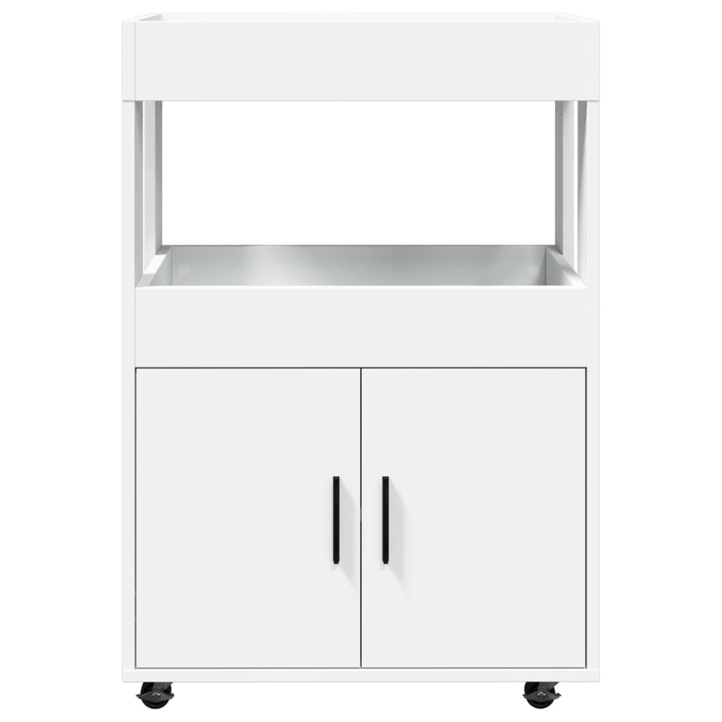 Chariot de bar blanc 60x39,5x89 cm bois d'ingénierie - XIOS