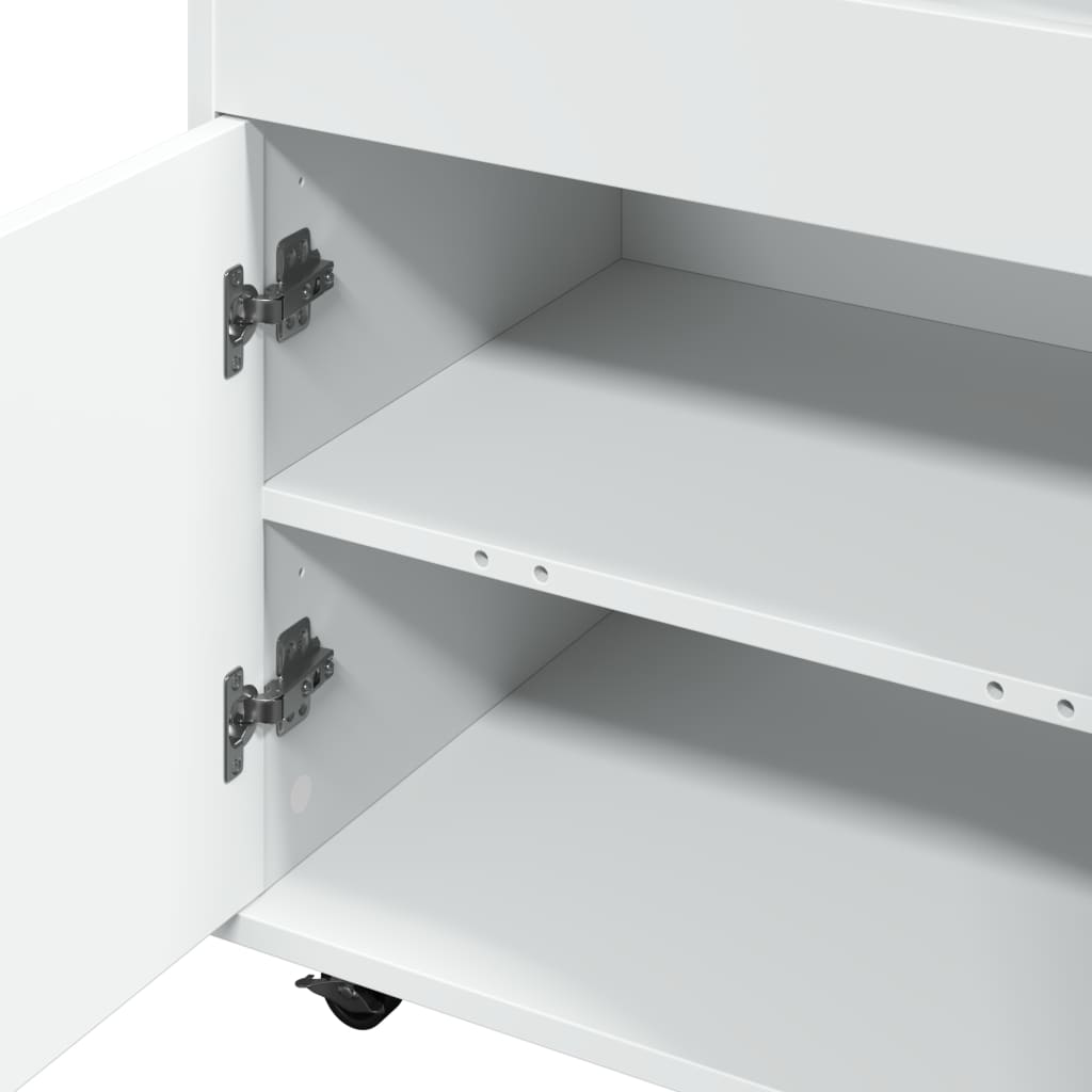Chariot de bar blanc 60x39,5x89 cm bois d'ingénierie - XIOS