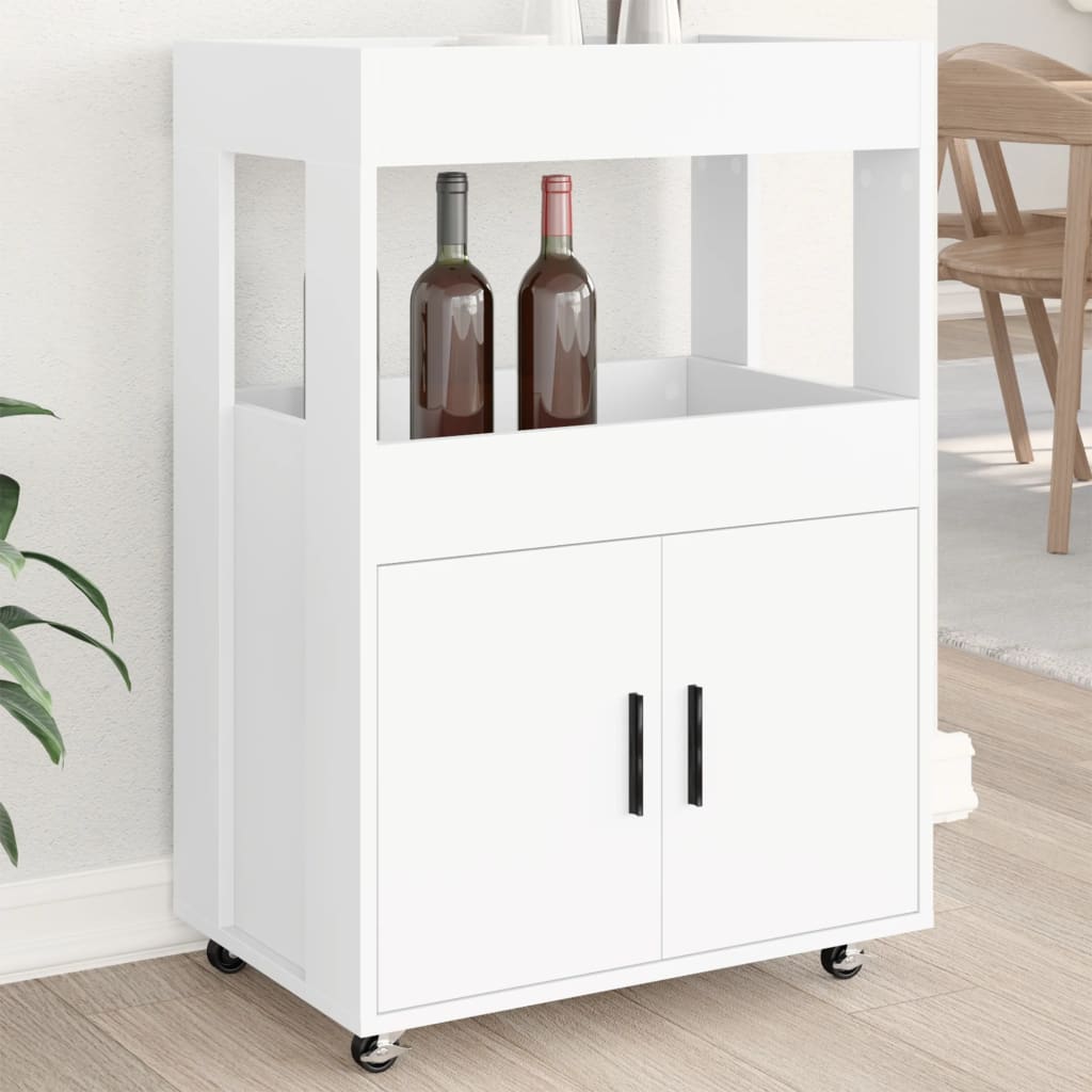 Chariot de bar blanc 60x39,5x89 cm bois d'ingénierie - XIOS