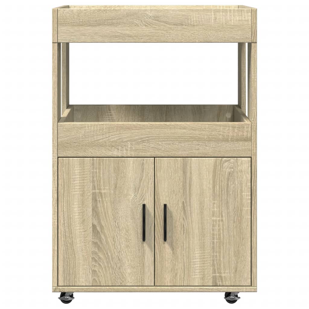 Chariot de bar chêne sonoma 60x39,5x89 cm bois d'ingénierie - XIOS