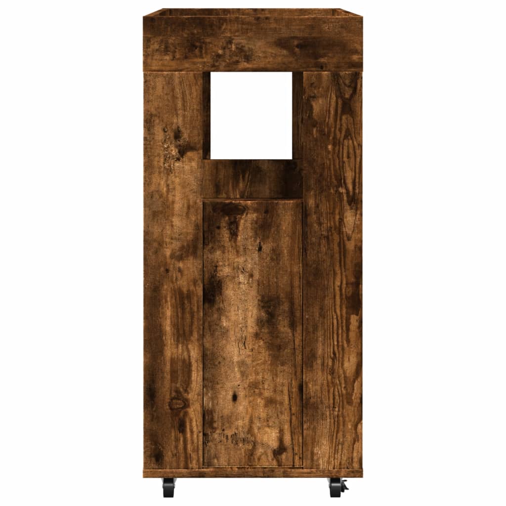 Chariot de bar chêne fumé 60x39,5x89 cm bois d'ingénierie - XIOS