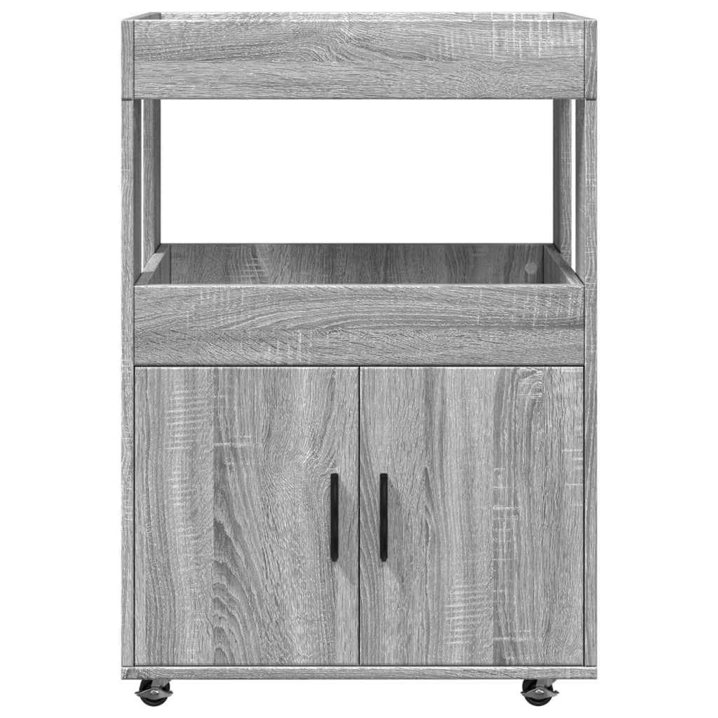 Chariot de bar sonoma gris 60x39,5x89 cm bois d'ingénierie - XIOS