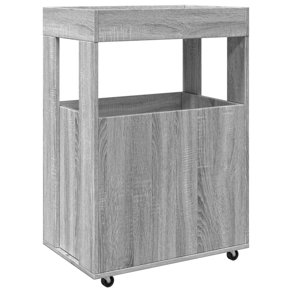 Chariot de bar sonoma gris 60x39,5x89 cm bois d'ingénierie - XIOS