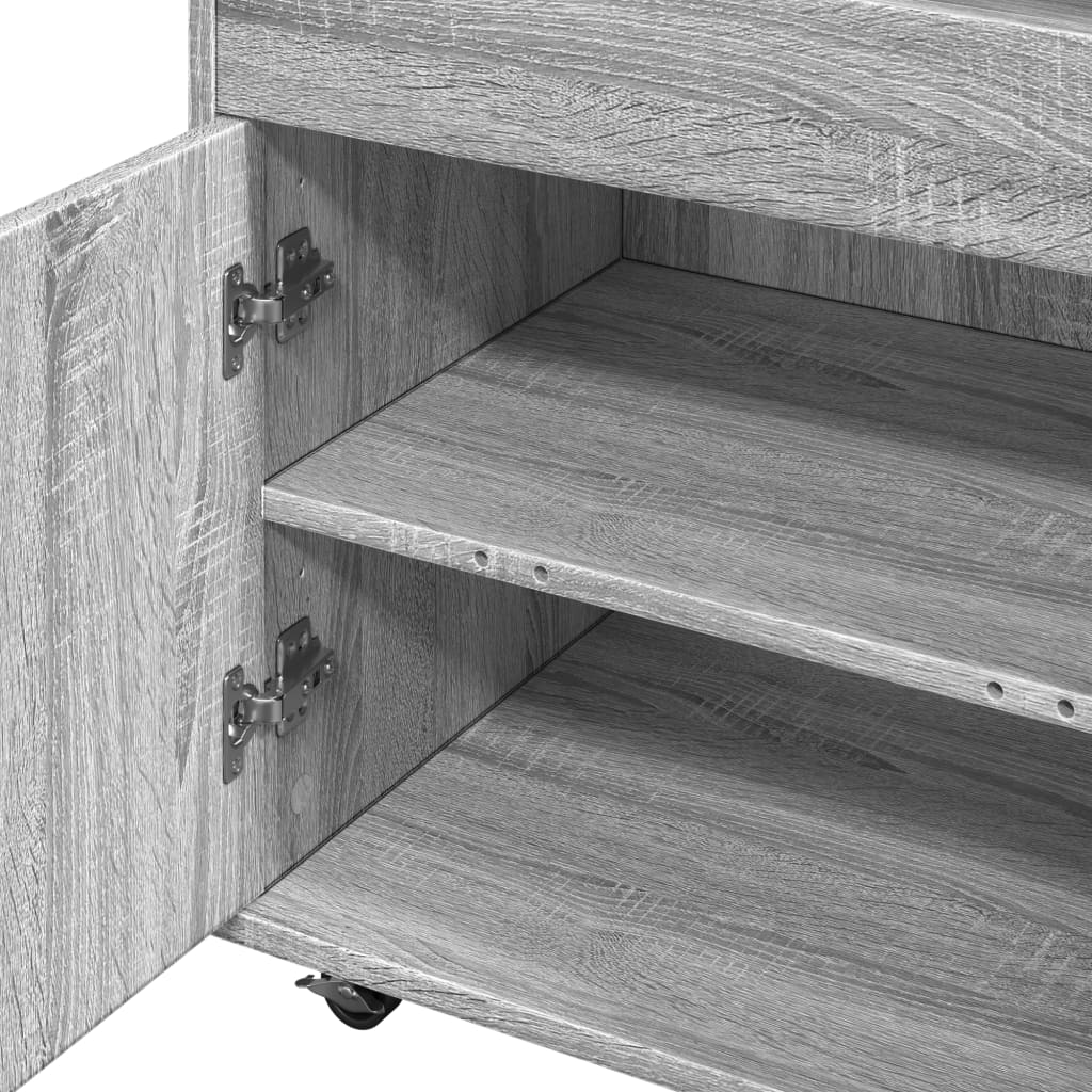 Chariot de bar sonoma gris 60x39,5x89 cm bois d'ingénierie - XIOS