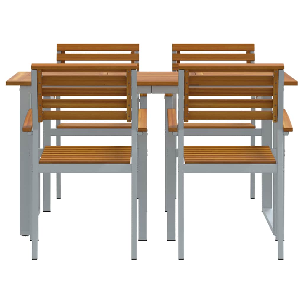 Ensemble de salle à manger pour jardin 5 pcs Gris - XIOS
