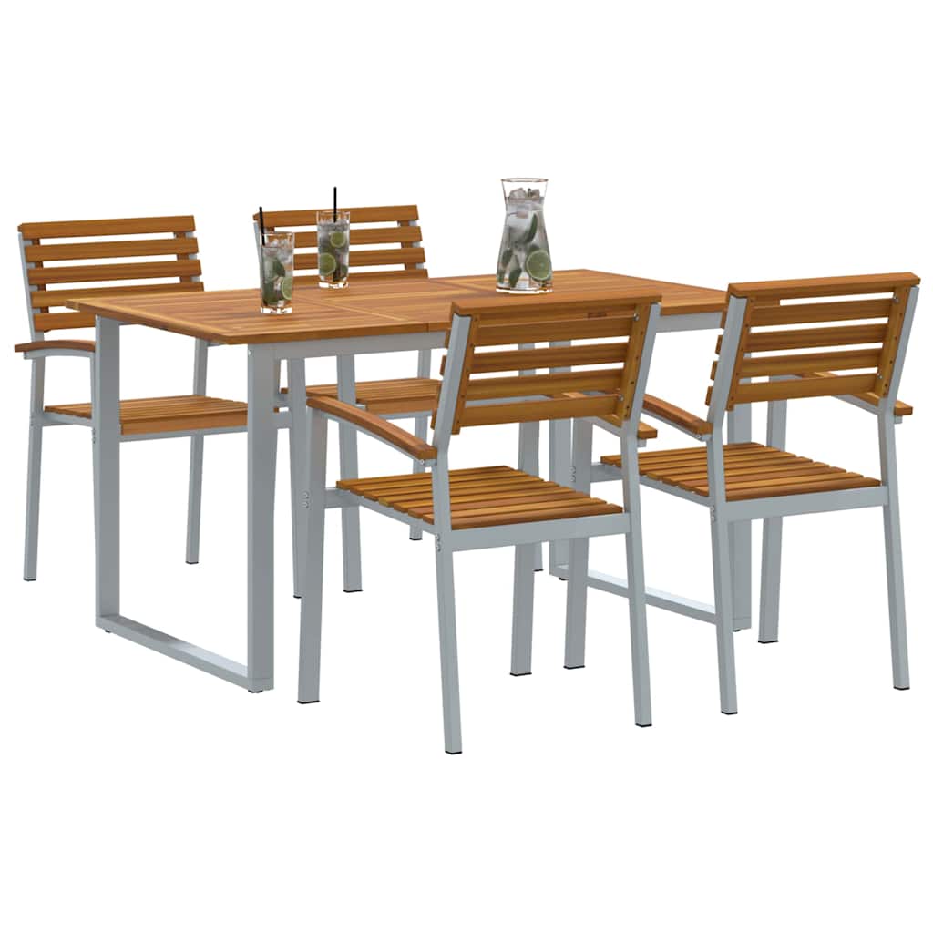 Ensemble de salle à manger pour jardin 5 pcs Gris - XIOS