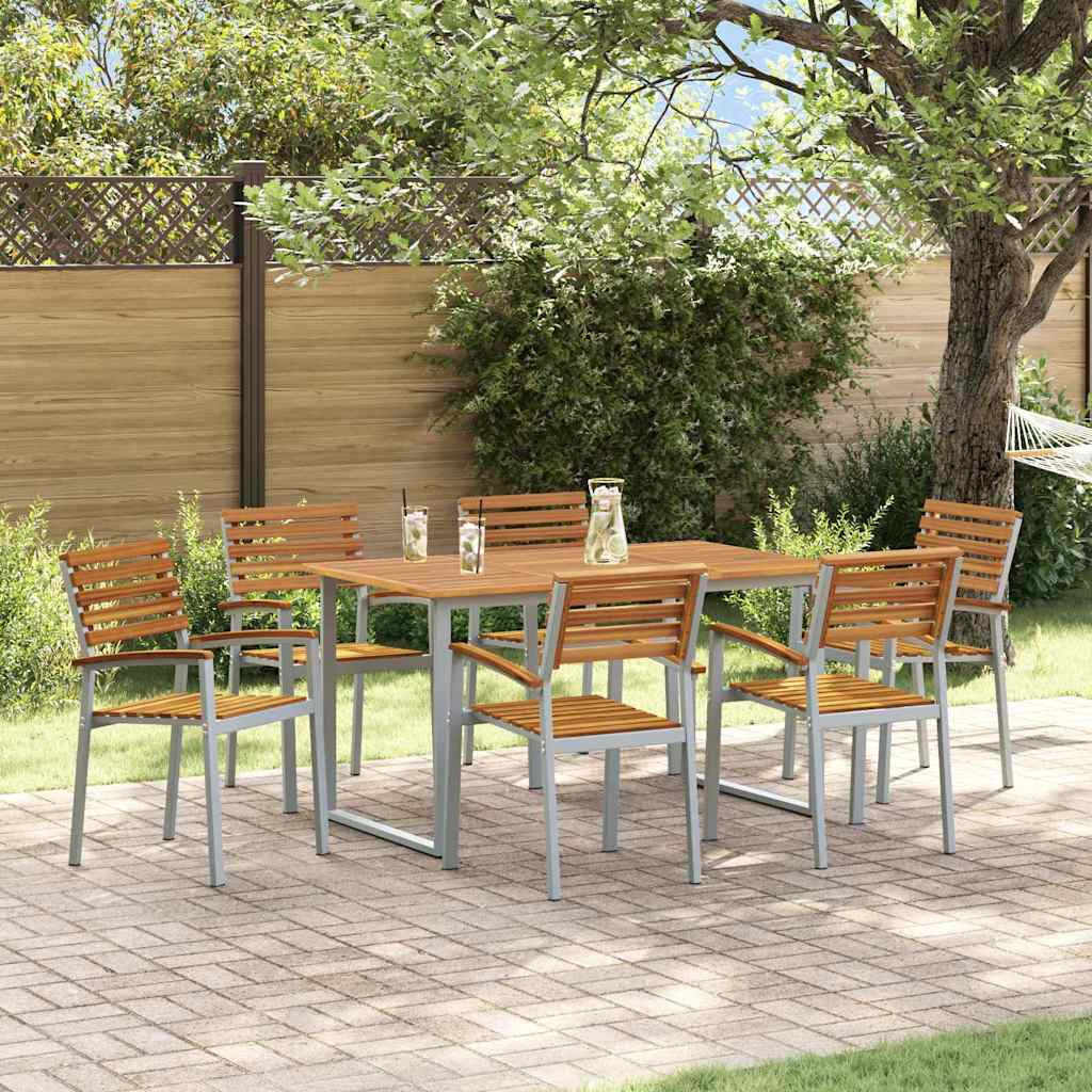 Ensemble de salle à manger pour jardin 7 pcs Gris - XIOS