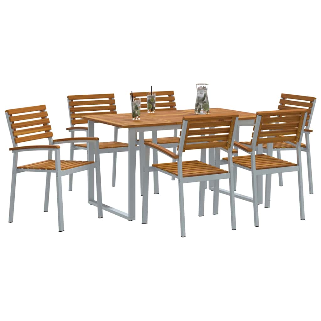 Ensemble de salle à manger pour jardin 7 pcs Gris - XIOS