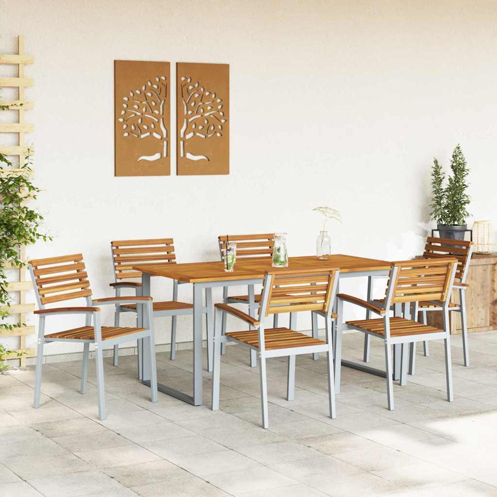 Ensemble de salle à manger pour jardin 7 pcs Gris - XIOS