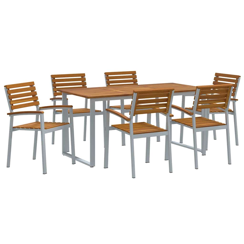 Ensemble de salle à manger pour jardin 7 pcs Gris - XIOS