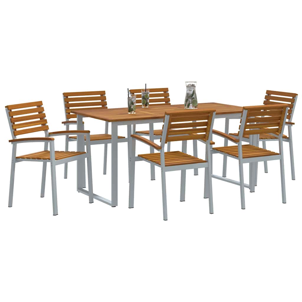 Ensemble de salle à manger pour jardin 7 pcs Gris - XIOS