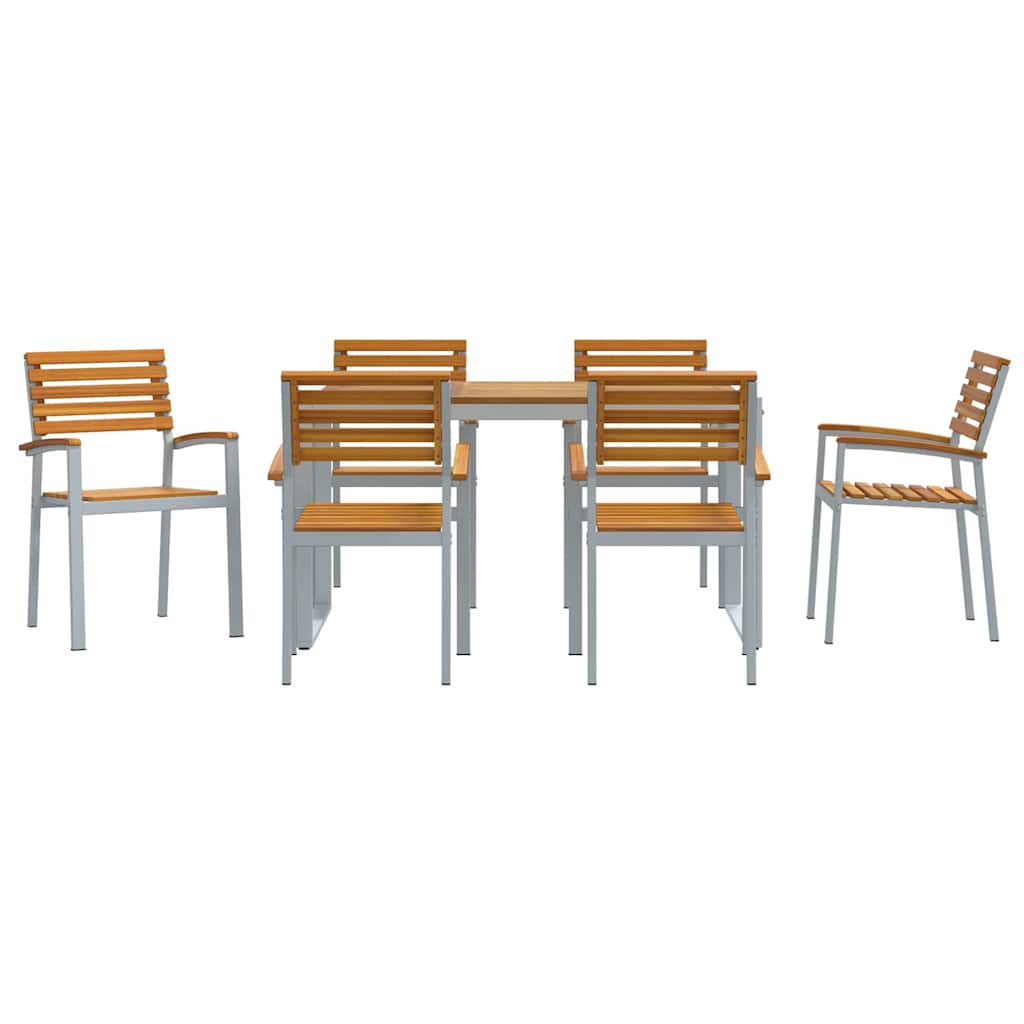 Ensemble de salle à manger pour jardin 7 pcs Gris - XIOS