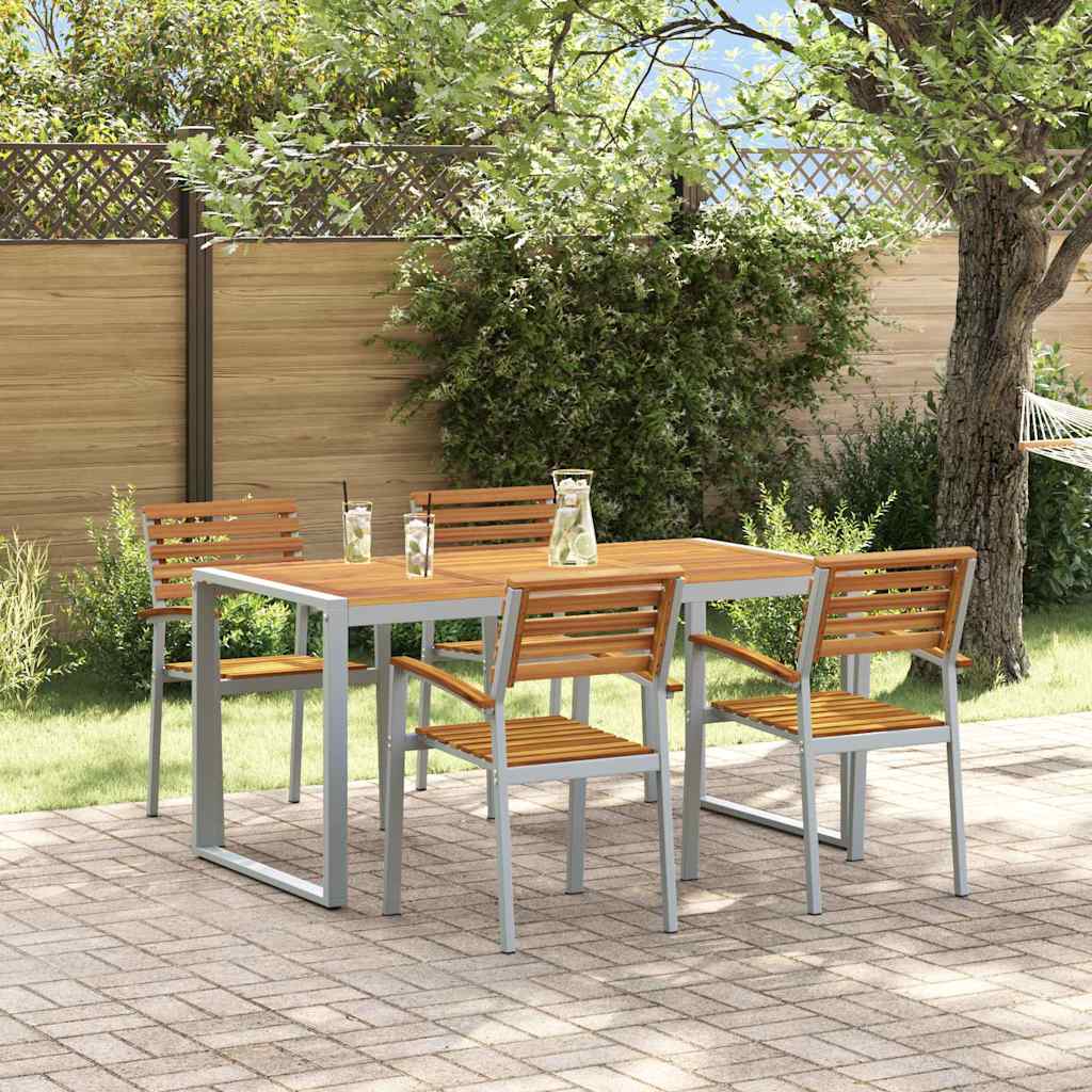 Ensemble de salle à manger pour jardin 5 pc Gris - XIOS