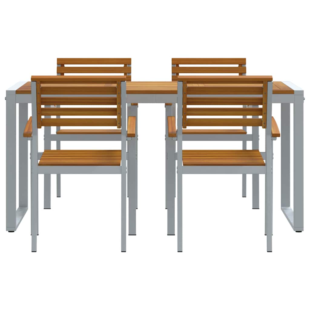 Ensemble de salle à manger pour jardin 5 pc Gris - XIOS