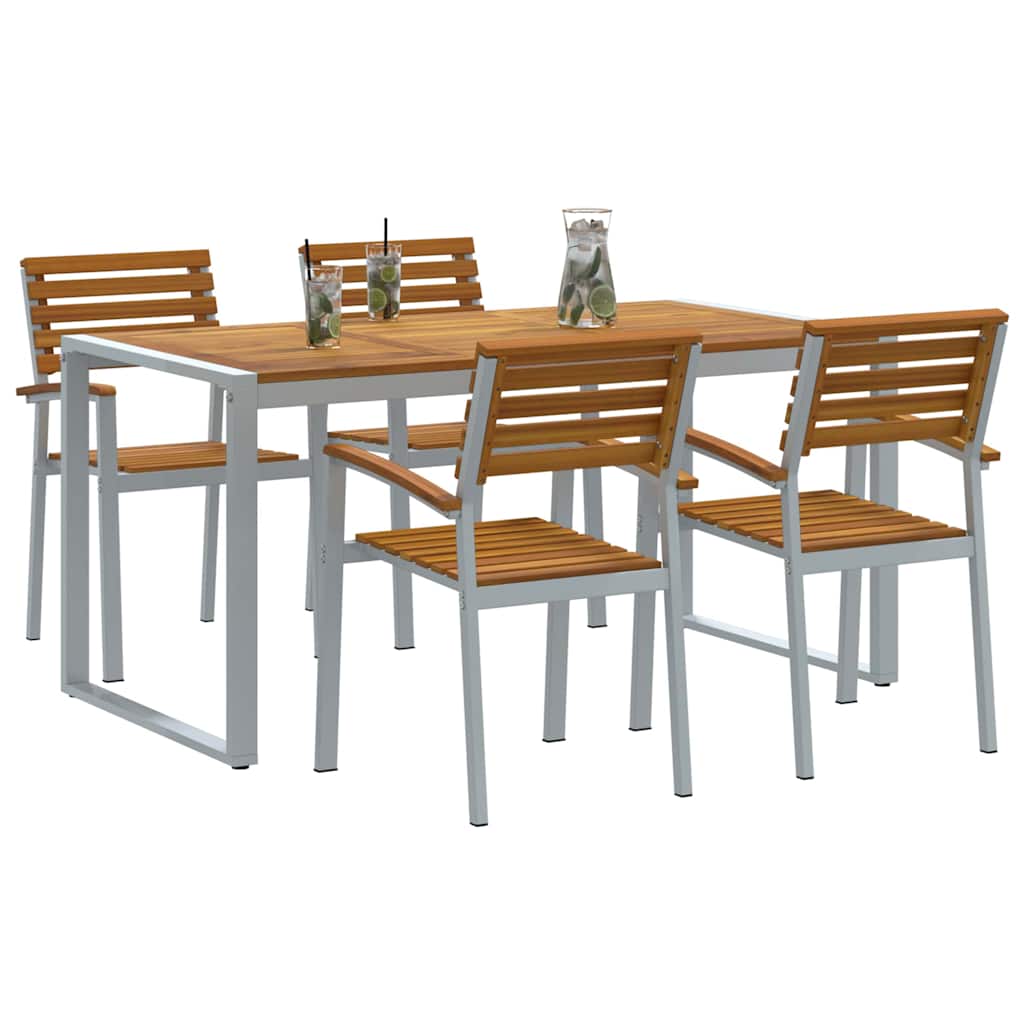 Ensemble de salle à manger pour jardin 5 pc Gris - XIOS