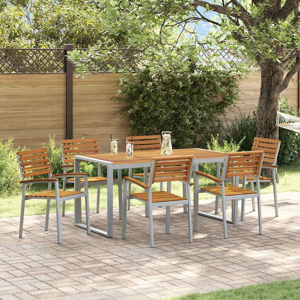 Ensemble de salle à manger pour jardin 7 pcs Gris - XIOS